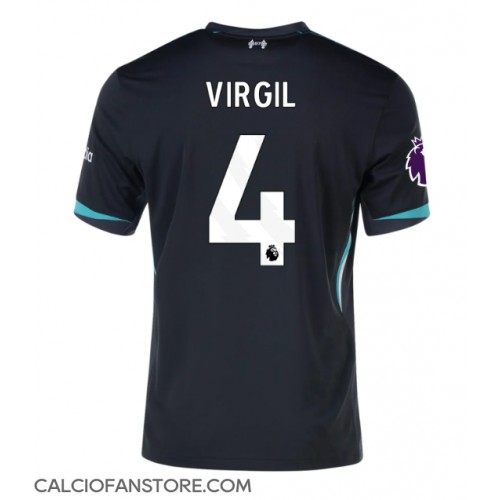 Maglia Calcio Liverpool Virgil van Dijk #4 Seconda Divisa 2024-25 Manica Corta